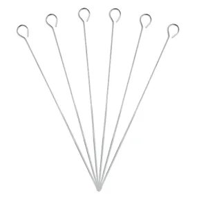 6 brochettes chromées 35 cm Metaltex 
