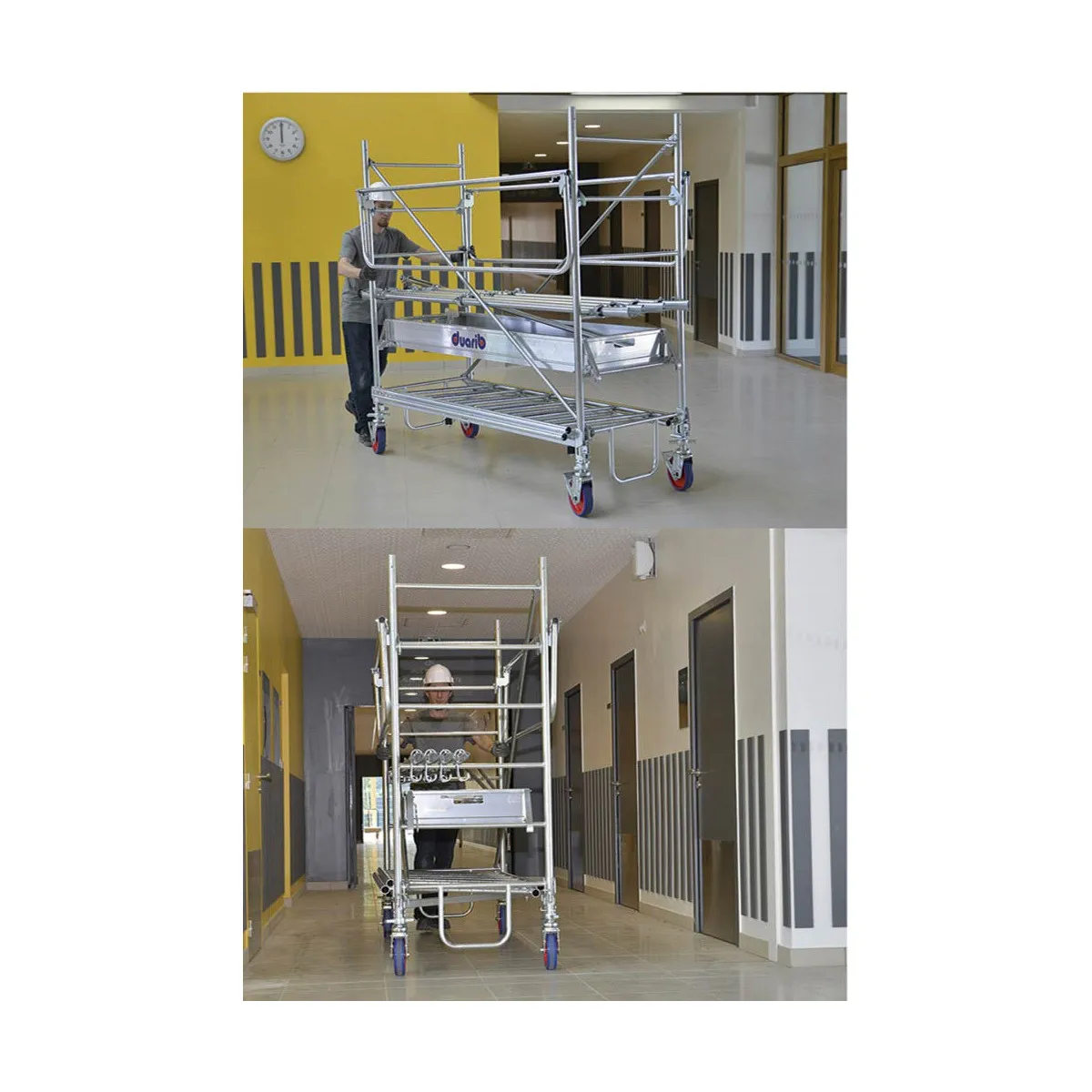Echafaudage roulant acier Rollstar 205 - HT travail 9,10 m - Duarib