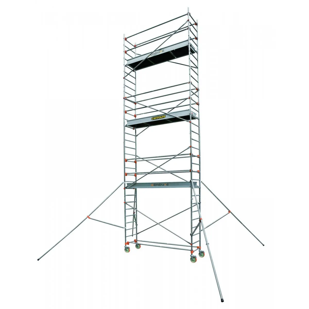 Echafaudage roulant aluminium STL255-5 Hauteur 6.90 m - Centaure 