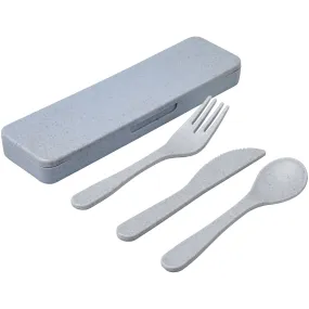 Ensemble de couverts Bamberg en fibres de bambou Gris