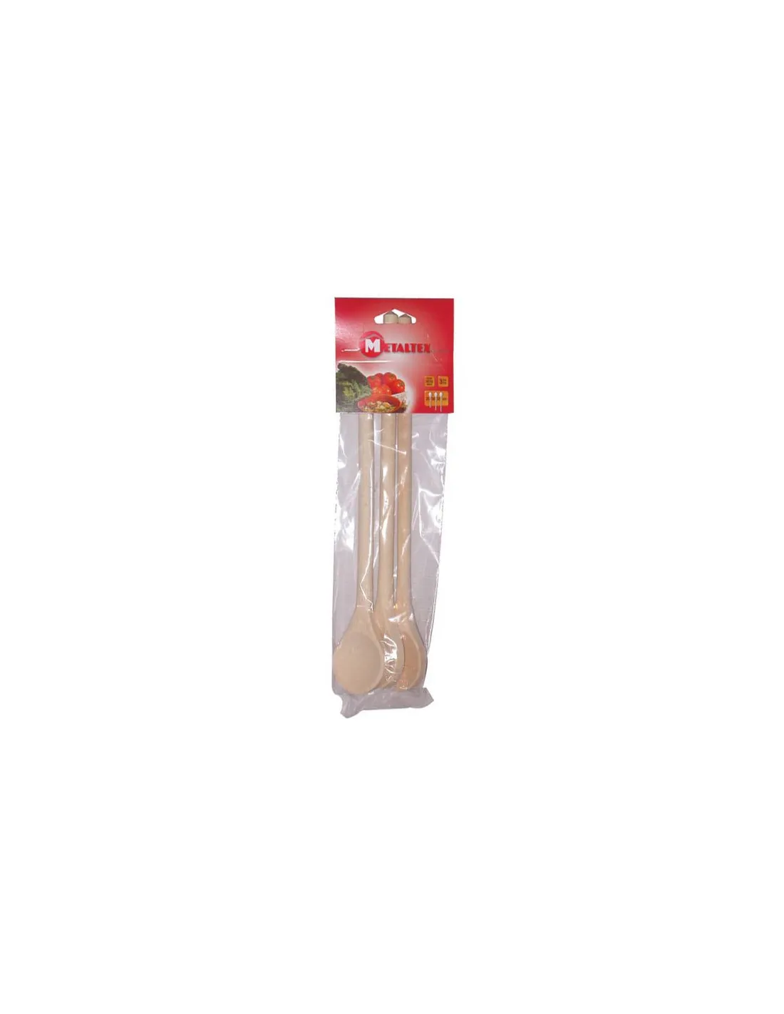 Lot de 3 Cuillères en bois - METALTEX