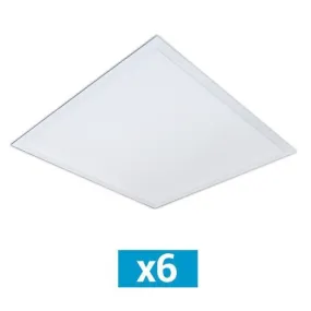 Lot de 6 dalles LED 36W 3960lm 4000K UGR<19 600x600mm