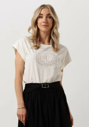 twinset milano t-shirt knitted t-shirt écru